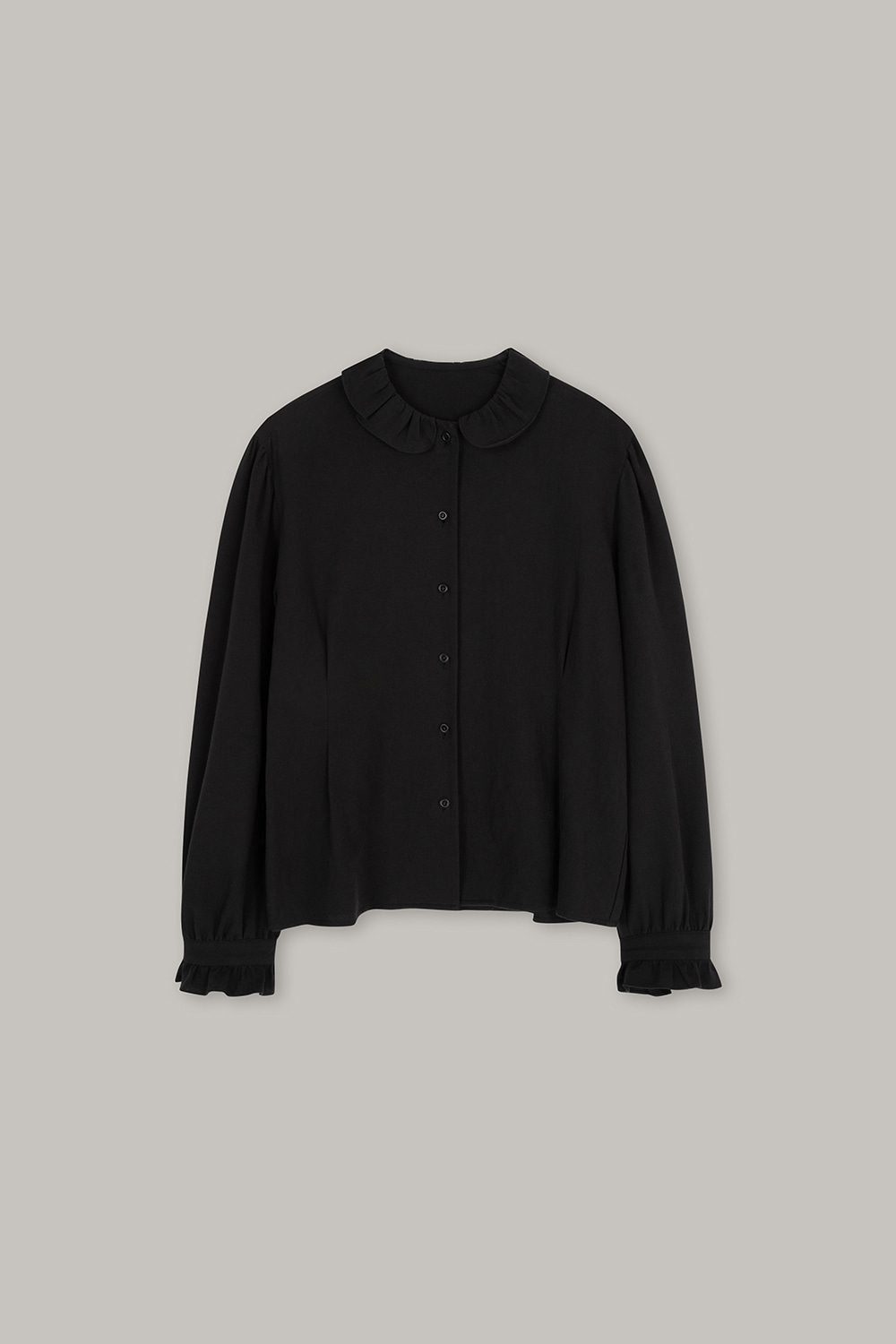 [BLACK] Shirring blouse