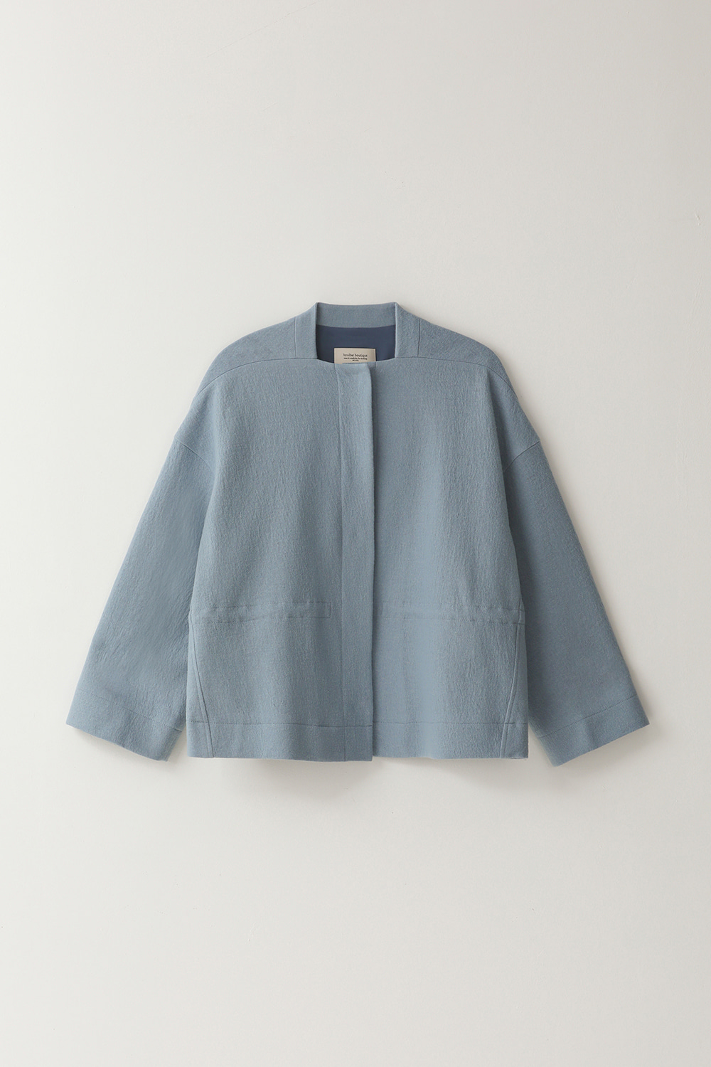 [Blue] Wool Half Coat