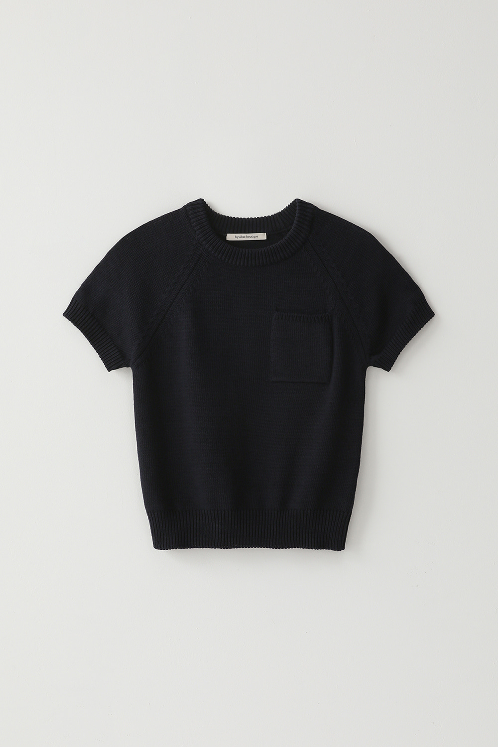 [Navy] Short Sleeve Knit