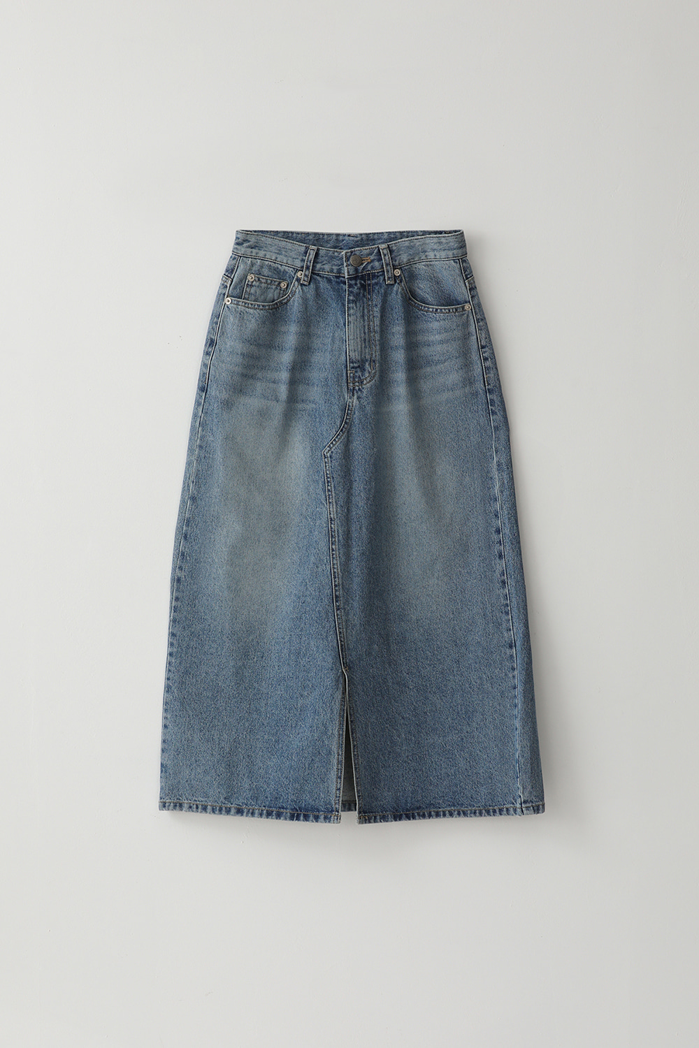 [Blue] Denim Long Skirt