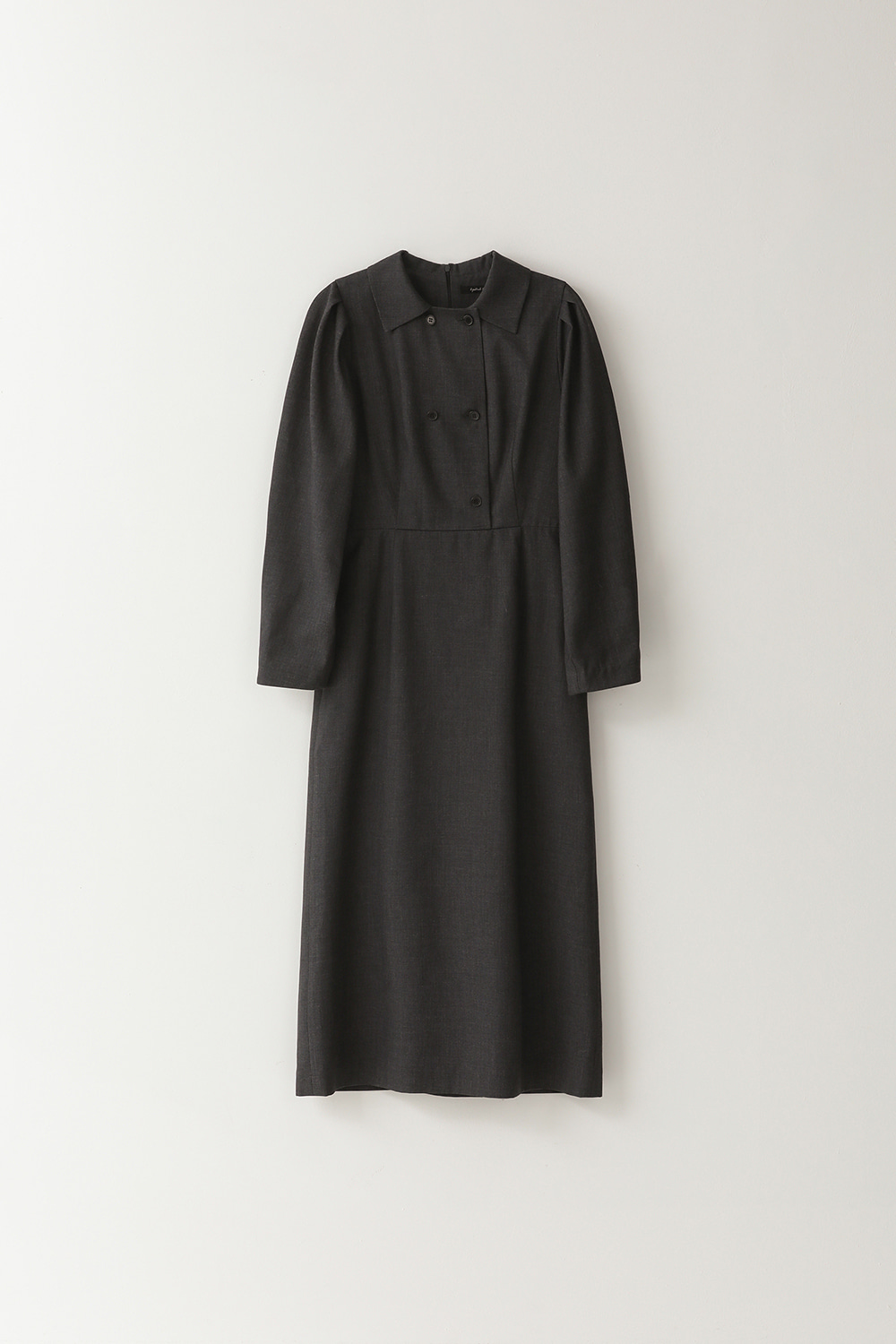 [Gray] Volume Sleeve Collar Dress