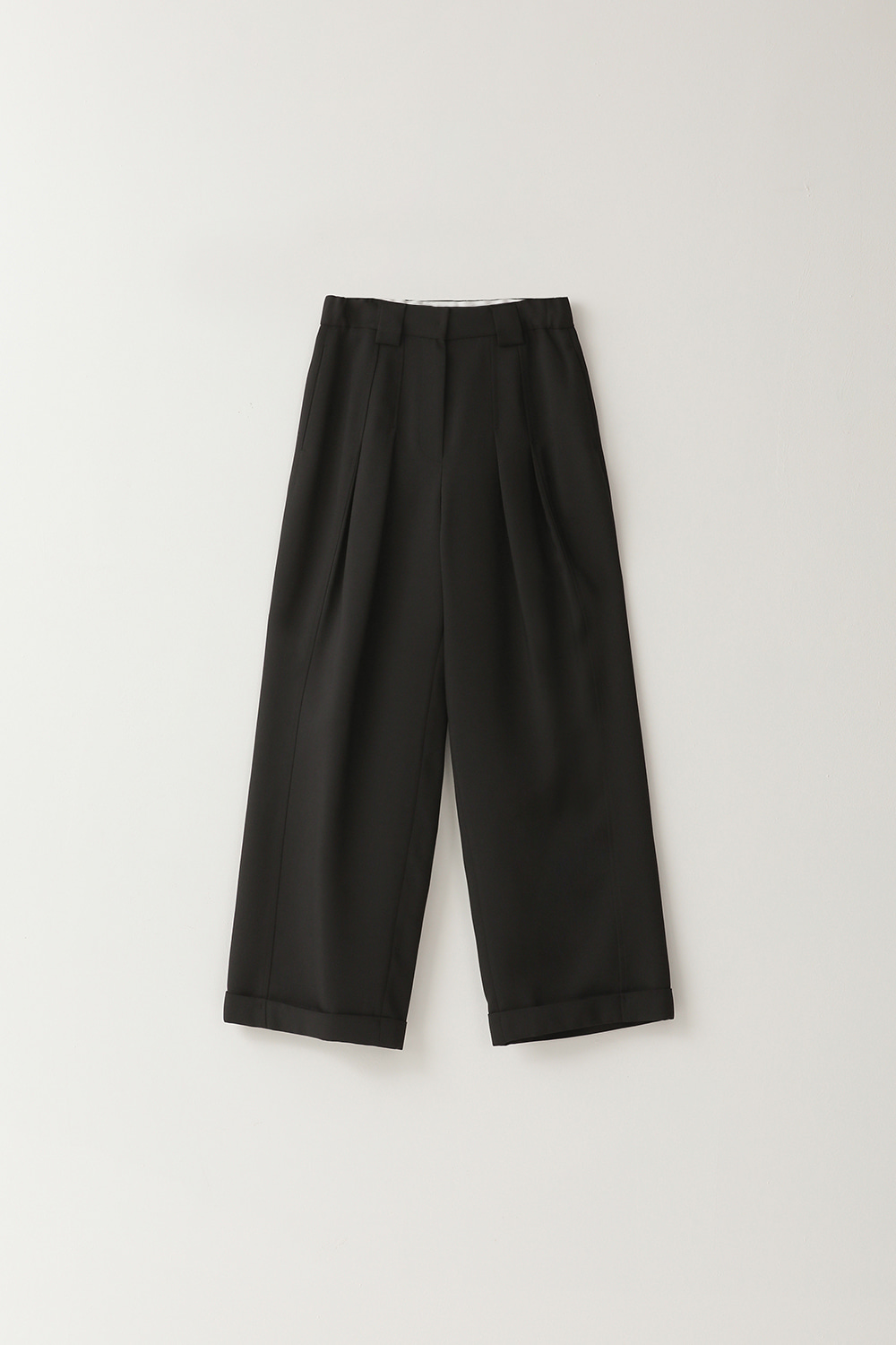 [Black] Two Pintuck Trousers