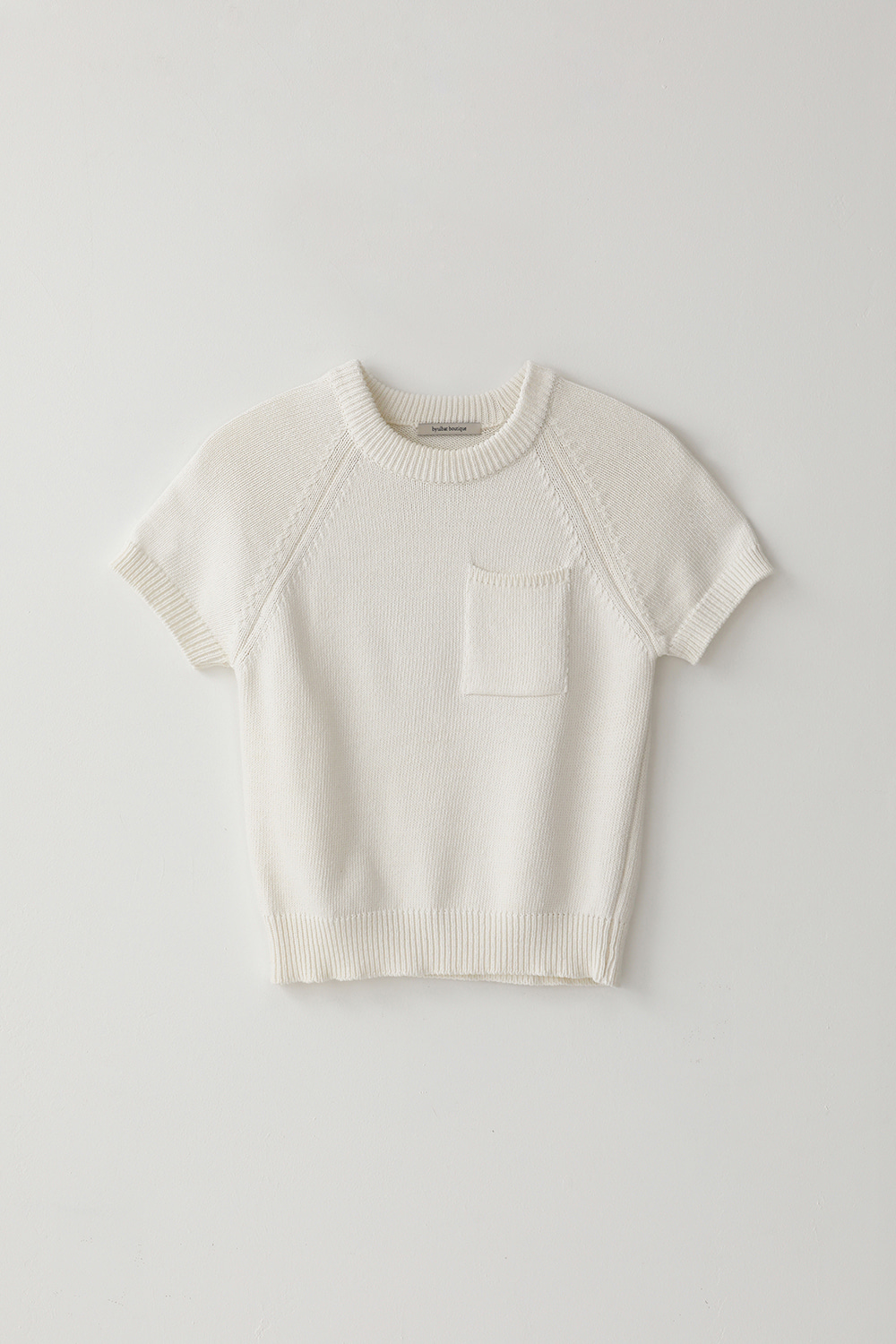 [White] Short Sleeve Knit