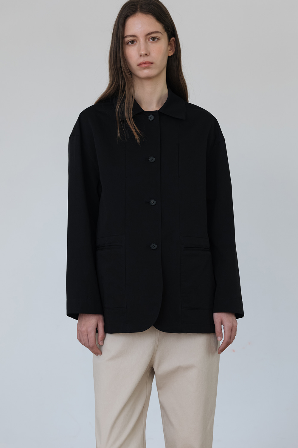 [Black] Convertible Single Jacket